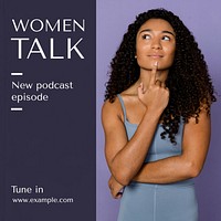 Women podcast Instagram post template design