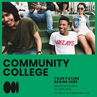 Community college Instagram post template design