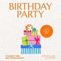 Birthday party Instagram post template design