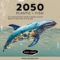 Plastic pollution Facebook post template