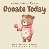 Donate today Facebook post template   design