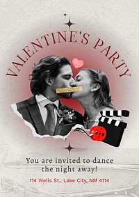 Valentines party poster template