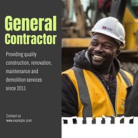 General contractor Instagram post template