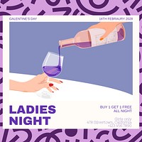 Ladies night Instagram post template design