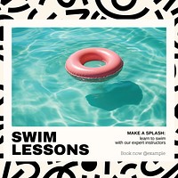 Swim lessons Facebook post template