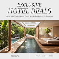 Hotel deals Instagram post template design