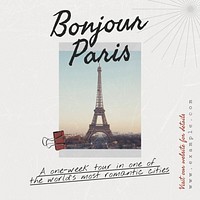 Paris travel Instagram post template