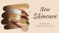 Skincare sale blog banner template