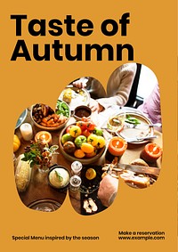 Autumn menu poster template