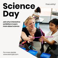 Science day exhibition Instagram post template design