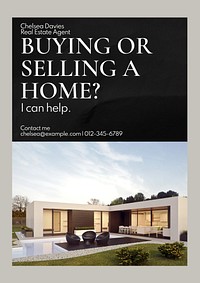 Real estate agent poster template and design