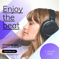 Music streaming Instagram post template