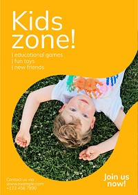 Kids zone poster template