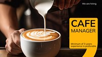 Cafe manager job blog banner template