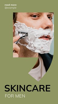 Men's skincare social story template Instagram design