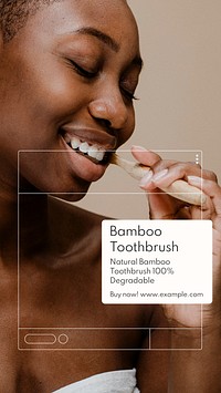 Bamboo toothbrush Facebook story template  