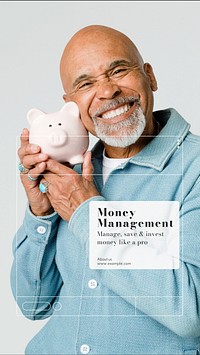 Money management Facebook story template  