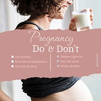 Pregnancy do and don't Instagram post template design