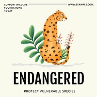 Endangered species Instagram post template