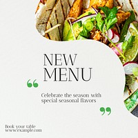 New menu Instagram post template