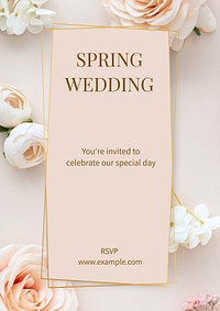 Spring Wedding  poster template and design