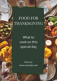 Thanksgiving food  poster template and design