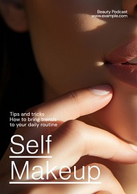 Makeup tricks poster template and design