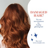 Damaged hair Facebook post template