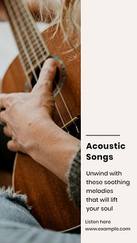 Acoustic songs  Instagram story template