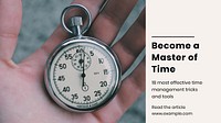 Time management blog blog banner template