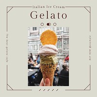 Gelato ice cream Instagram post template