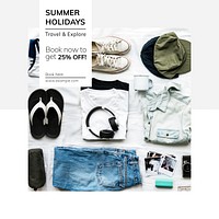 Summer trip Instagram post template