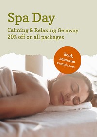 Spa day poster template & design