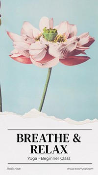 Breathe  relax yoga Instagram story template