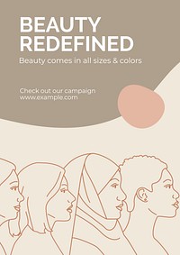 Redefined beauty poster template and design
