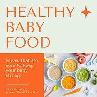 Healthy baby food  Instagram post template design
