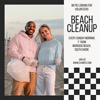 Beach cleanup Instagram post template