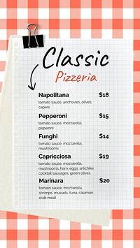 Food menu Instagram story template