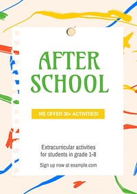 After school activity poster template