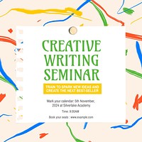 Creative writing seminar Instagram post template