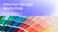 Interior design workshop  blog banner template