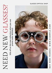 Glasses optical shop  poster template