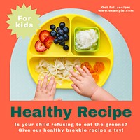 Healthy kids recipe Instagram post template