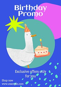 Birthday promo poster template and design