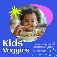 Kids' veggies Instagram post template
