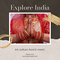 Explore India Instagram post template