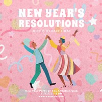New Year's resolutions Instagram post template