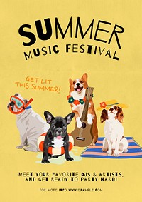 Summer music festival  poster template and design