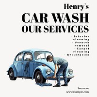 Car wash Instagram post template