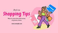 Shopping tips blog banner template